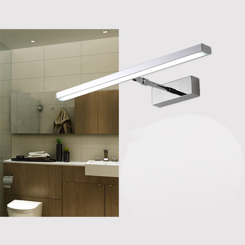 Stainless-Steel LED Wall Light in Modern Concise Style Aluminium Extendable Wall Sconce with Plastic Shade