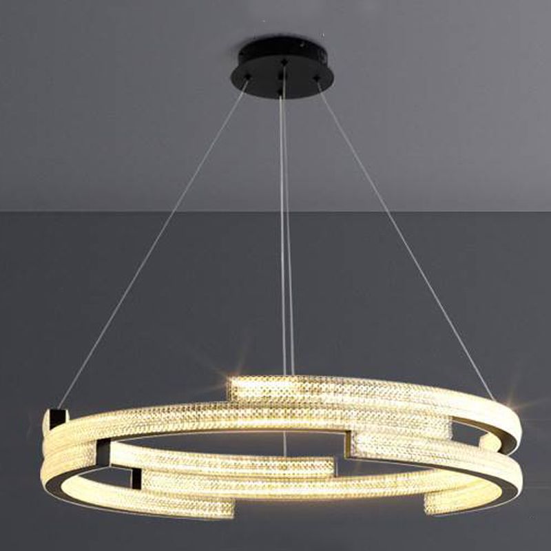 Lampadario moderno di lussuoso lampadario a sospensione di cristallo geometrico a sospensione del lampadario appeso