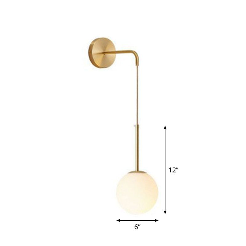 Postmodern Globe Wall Mounted Lamp Glass 1-Light Bedroom Wall Hanging Light Fixture