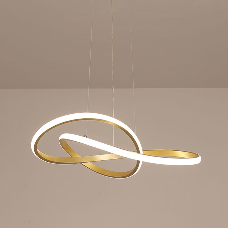 Twist Shade Metall Kronleuchter Licht moderne 1-helle Kronleuchterbeleuchtung in Gold