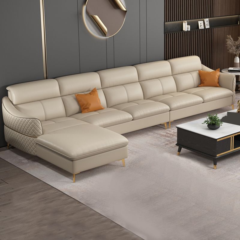 36.22" Tall Modern Genuine Leather Sectional/Sofa with Cushion Back