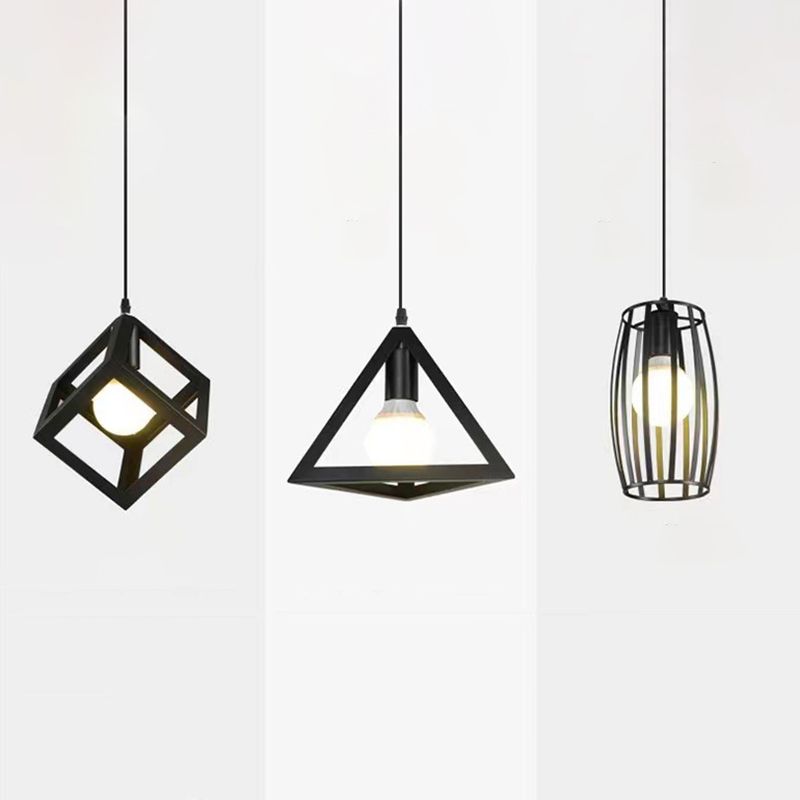 Cube Pendant Light Fixture Industrial Pendant Light Metal 1 Light Hanging Lights
