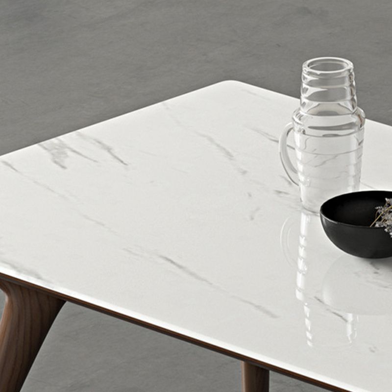 Contemporary 1/4/5 Pieces Dining Set Rectangle Stone Dining Table Set in White