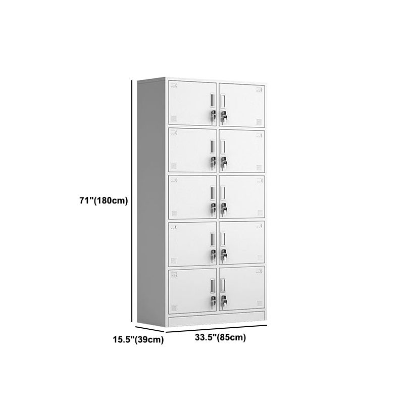 Contemporary Style Metal Wardrobe White Colour Soft Close Doors Wardrobe Closet