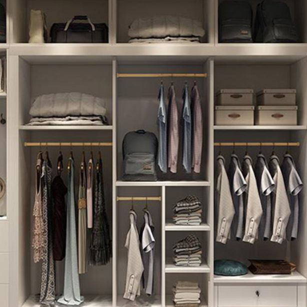 Sliding White Wardrobe Armoire Engineered Wood Wardrobe Cabinet