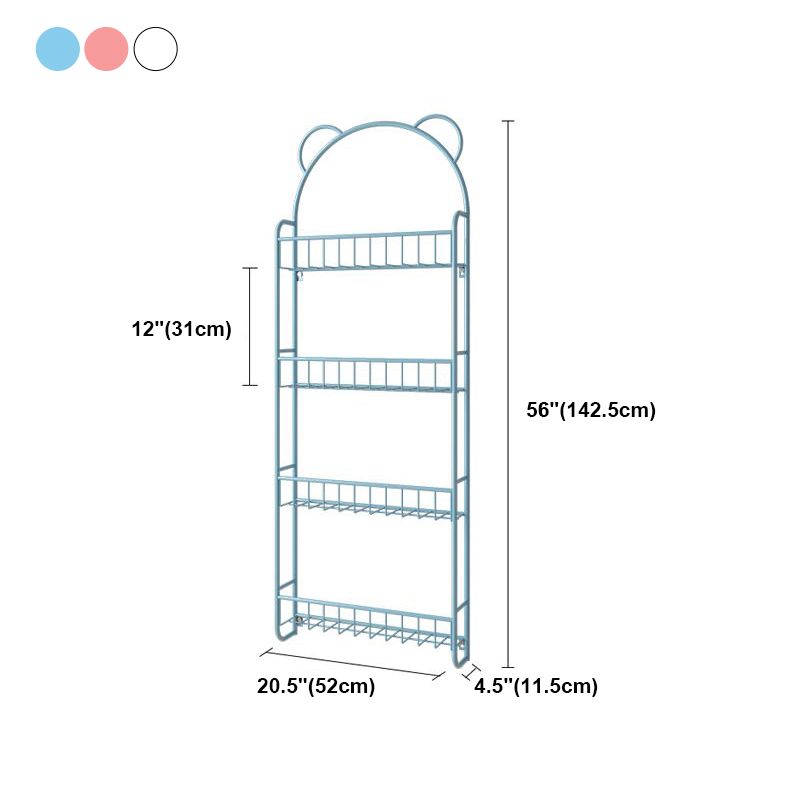 Libreria moderna in metallo galleggiante in metallo chiuso a parete.