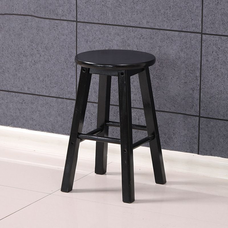 Dining Room Simple Style Wood Barstool Wood 4 Legs Bar Stool with Pedal