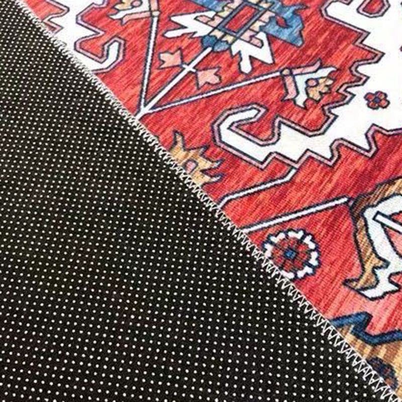 Bohemian Americana Pattern Rug Apricot Polyester Area Rug Anti-Slip Area Carpet for Bedroom