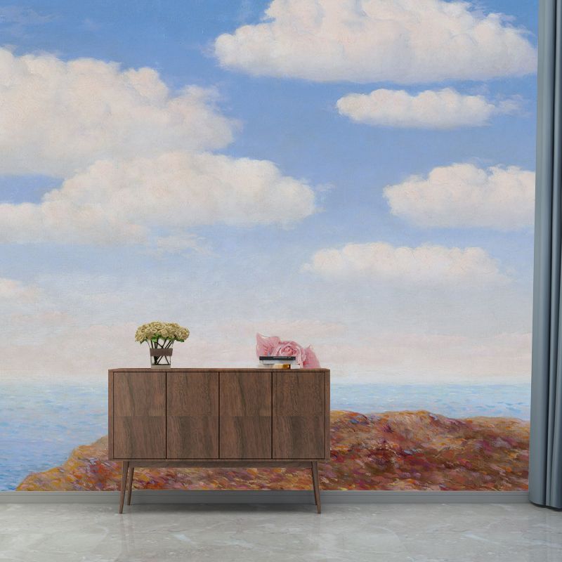 Alone Flower at Cliff Mural Wallpaper Surrealistic Washable Living Room Wall Art, Custom Size