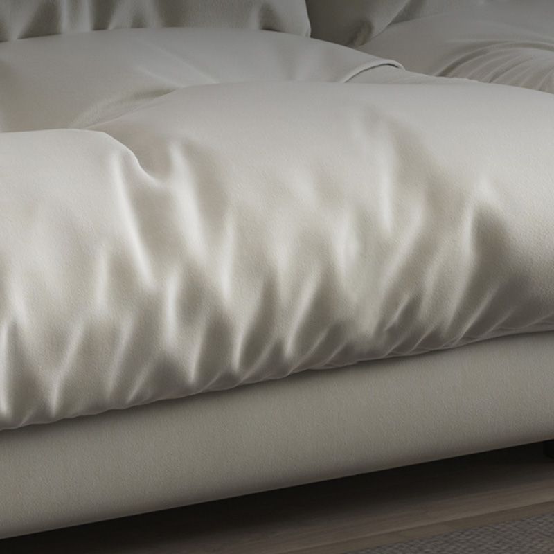 Tufted Split-Back Seating Armless Standard Sofa Leather for Apartment