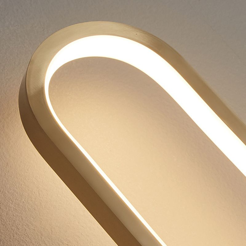 Metal Linear Shape Wall Light Modern Style 1-Light Wall Mount Light Fixture