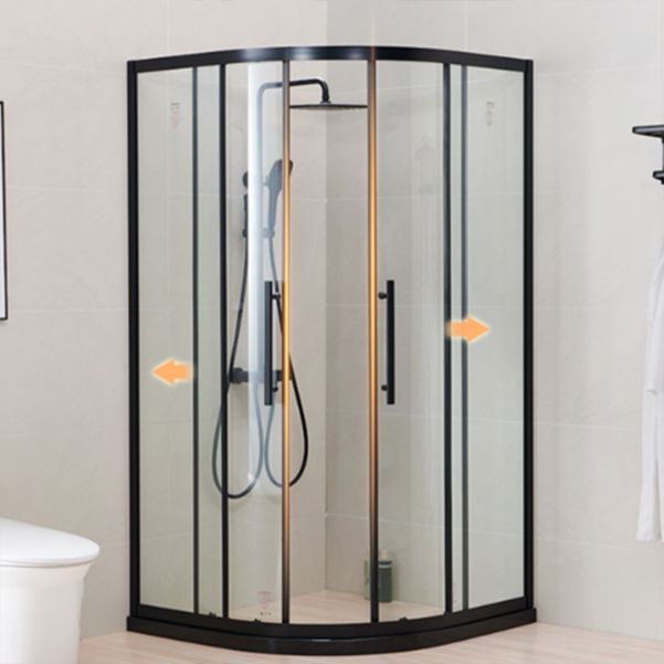 Round Framed Double Sliding Shower Enclosure with Fixed Panel