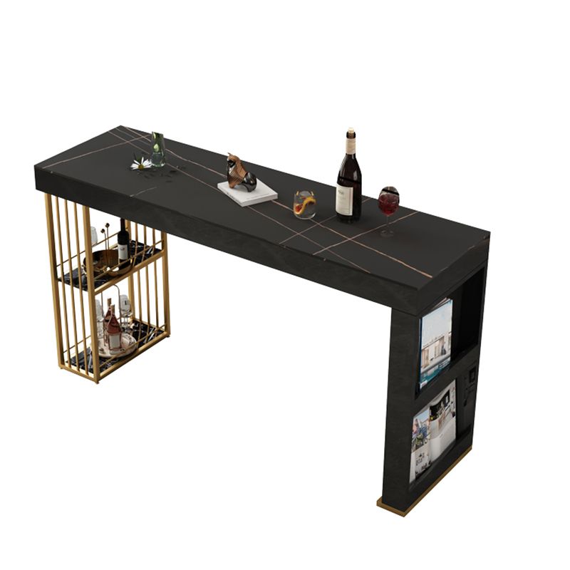 Contemporary 1/2/3 Pieces Stone Rectangular Bar Table Set for Indoor