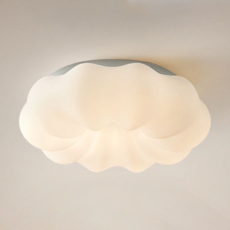 White Shaded LED Ceiling Light Modernism Flush Mount Lighting for Room