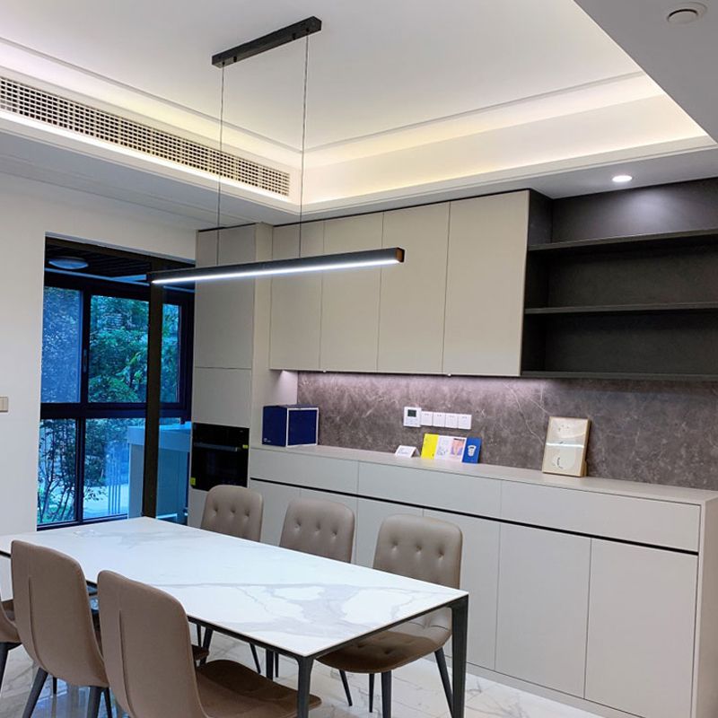 Lámpara de lámpara de techo nórdica LED moderno Luz lineal largo para comedor para comedor