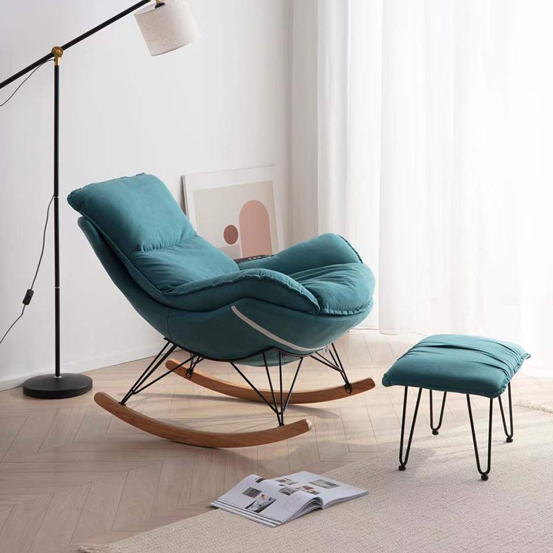 Upholstered Rocking Chair Contemporary Rocker Chair with Ottoman