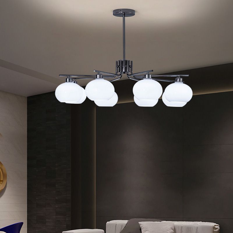 Araña de la esfera lámpara de vidrio de ópalo blanca esmerilado para comedor para comedor