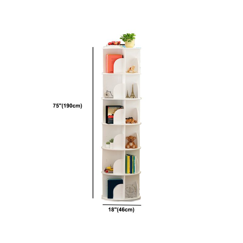 Modern Engineered Wood Bookcase, White, Geometric Bookshelf for Any Room