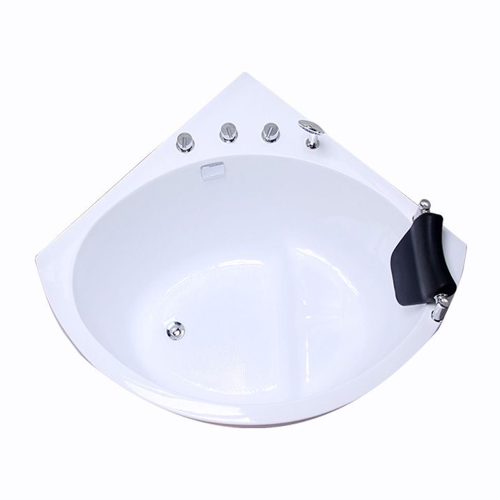 Modern 25.59-inch Tall Acrylic Tub Soak Corner White Bathtub