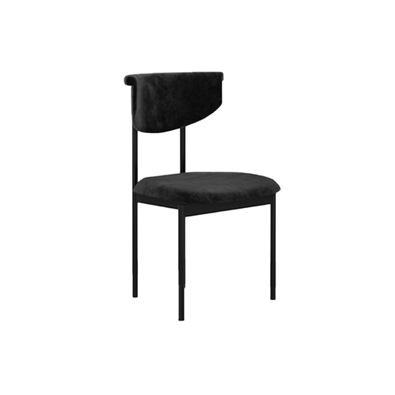Nordic Armless Backrest Cushion Chair with Metal Legs for Dining Room