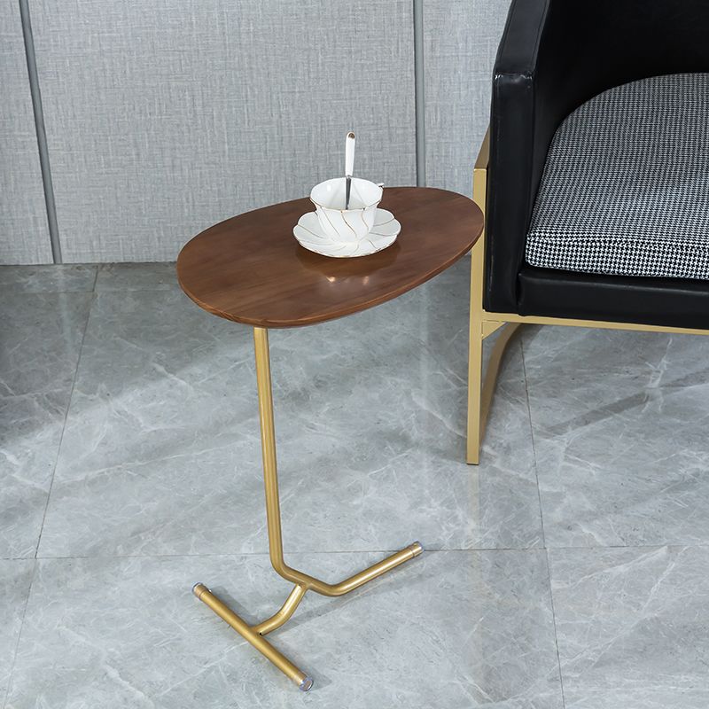 Wood Pedestal Side Table Modern Minimalist End Table for Living Room