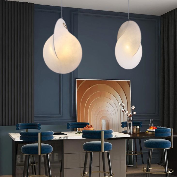 3-licht zijden hangend licht in moderne beknopte stijl roestvrijstalen geometrische hanglamp in het wit