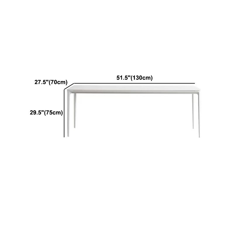 Modern Sintered Stone Dining Set Rectangle 1/4/5/6/7 Pieces Dining Room Table Set in White