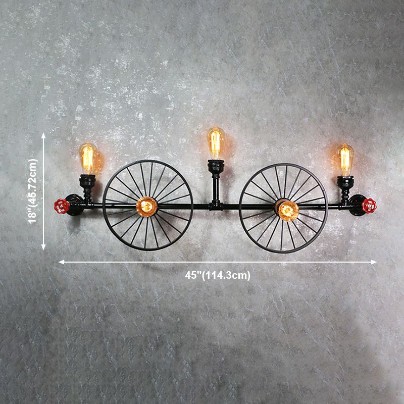 Illuminazione a parete in metallo multiple industriale pipa da acqua sfumatura lampada montata a parete