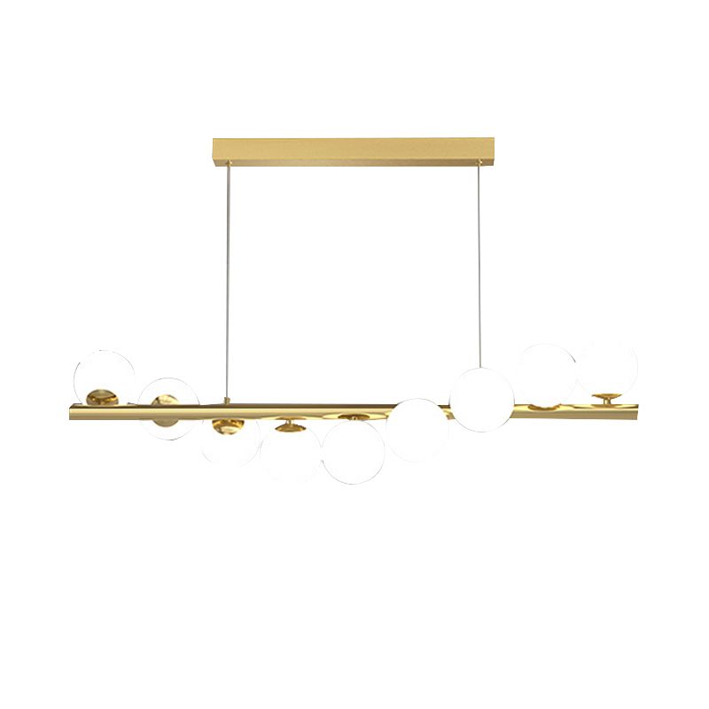 7/9/11-Light Contemporary Golden Kitchen Island Lighting Shaded Ceiling Light for Bedroom