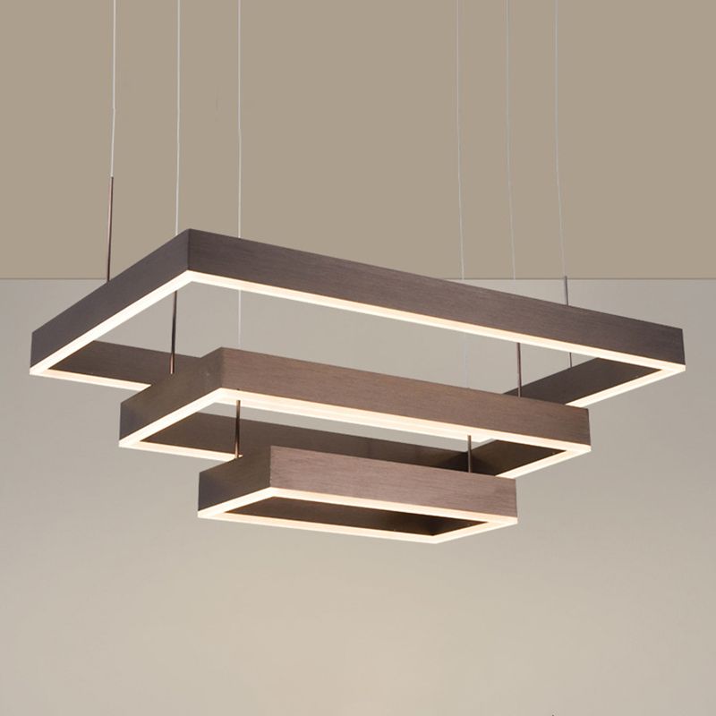Luces colgantes de metal modernos de iluminación colgante cuadrado
