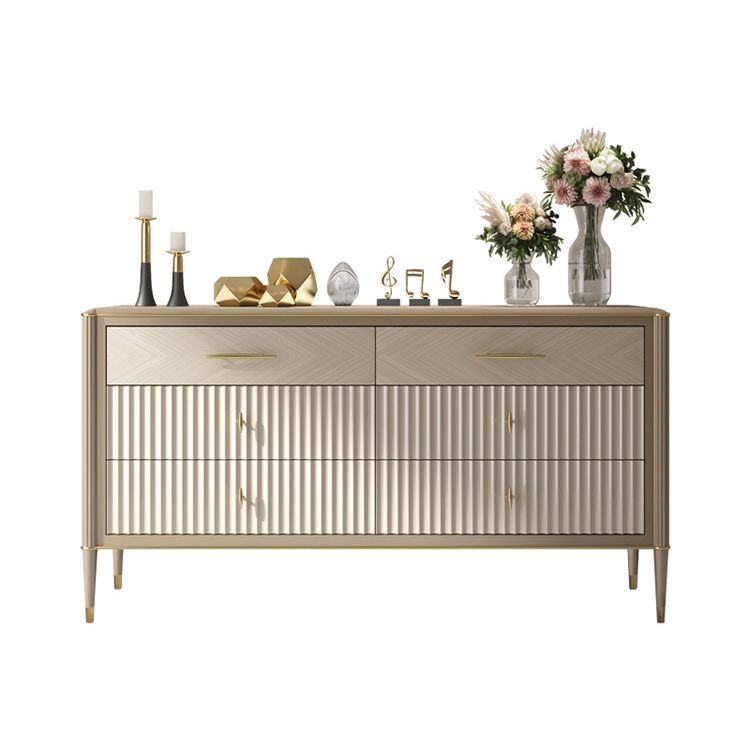 Wooden Storage Chest Dresser Glam Storage Chest with 6 Drawers