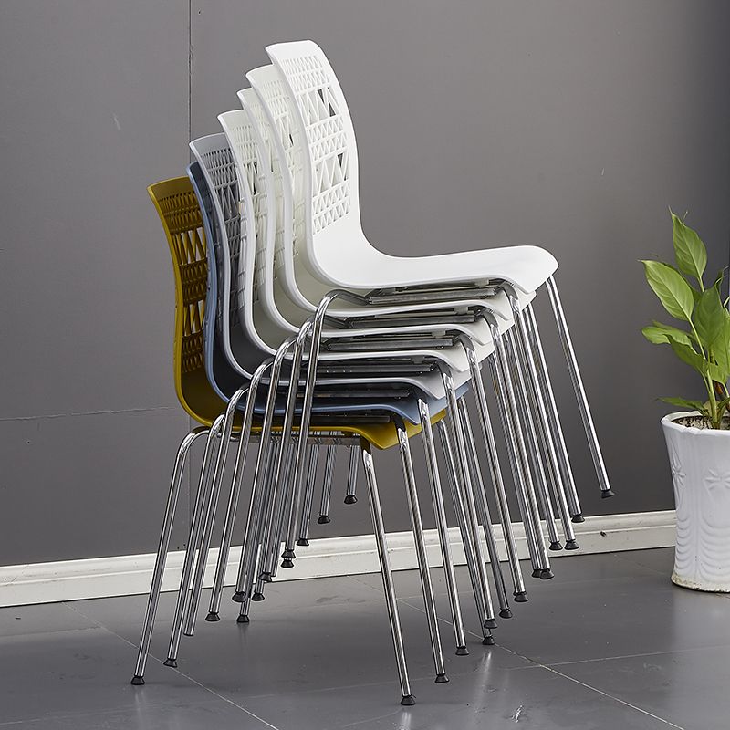 Sillas sin brazos apilables de estilo moderno, silla lateral con respaldo sólido