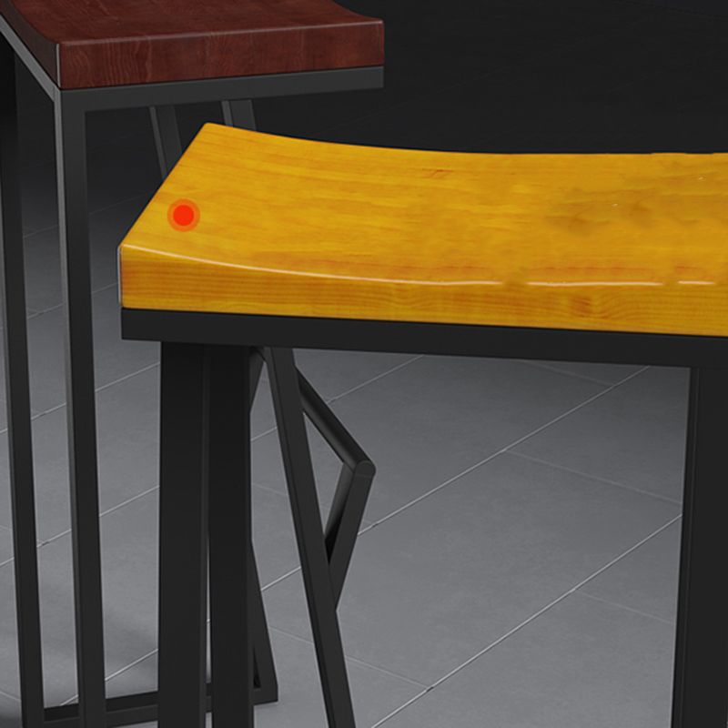 Industrial Backless Footrest Bar Stool Medium Wood Bristol Iron Stool
