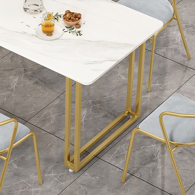 Sintered Stone Home Dining Table Industrial Dining Room Table with Double Pedestal