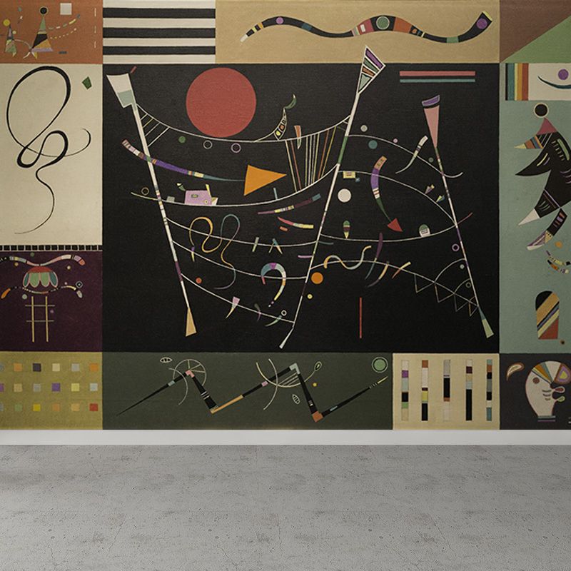 Contemporary Kandinsky Painting Mural Pastel Color Abstract Wall Art for Family Room