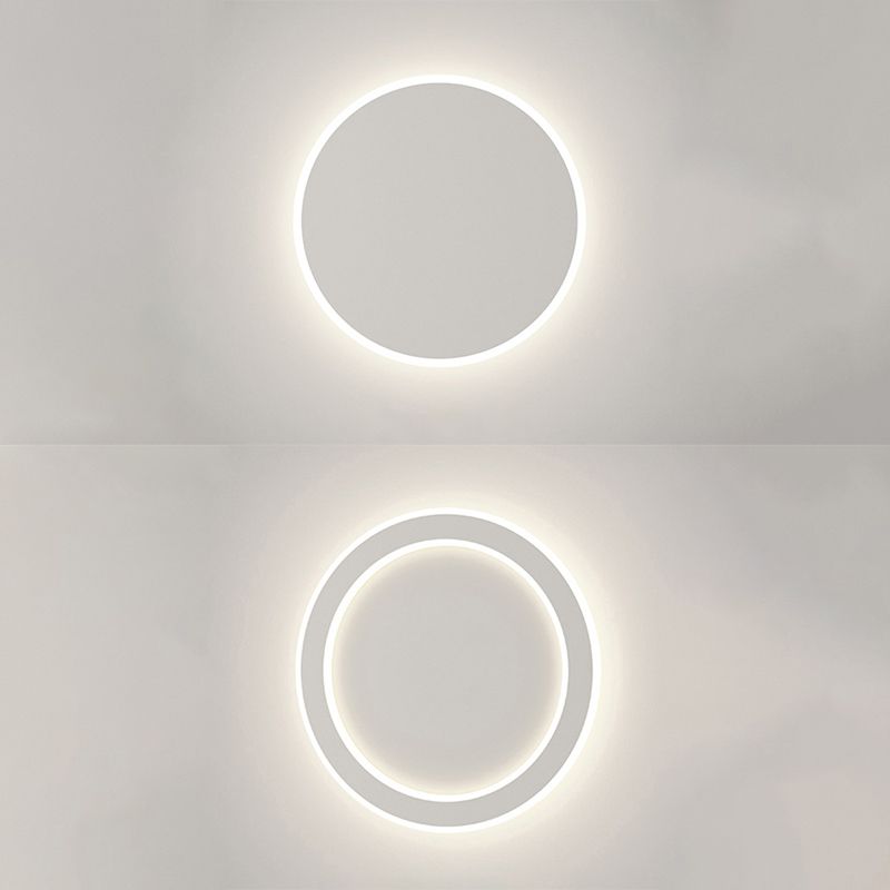 Round Disc Shape Wall Sconce Modern Style Acrylic 1 Light Sconce in White