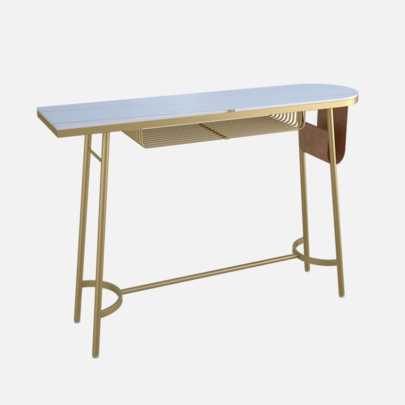 Traditional Luxury Stone Bar Table Bistro Bar Desk with Trestle Base