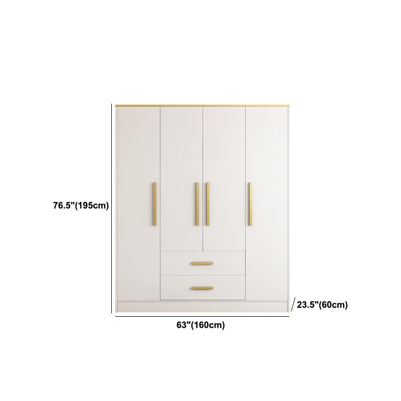 Contemporary Style Wardrobe Wooden Cloth Rod Included Wardrobe Closet for Bedroom