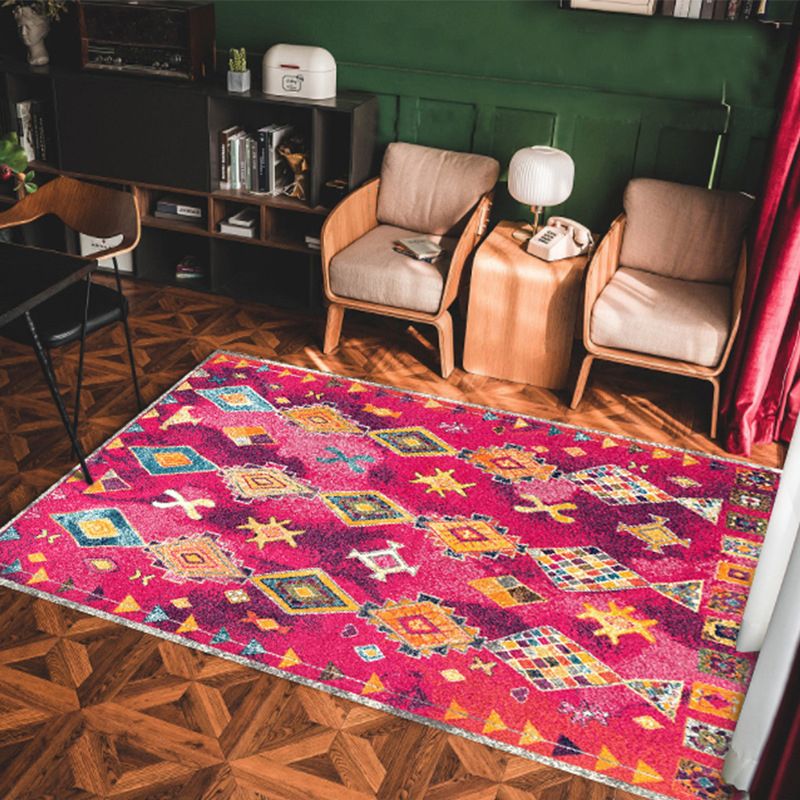 Multi-farbige Americana Teppich Polyster Geo gemustert in Indoor Teppich Haustierfreundliche Nicht-Schlupf-Hinterfläche Teppich zur Dekoration