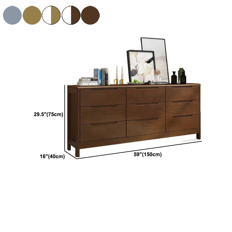 Contemporary Solid Wood Storage Chest Matte Finish Bedroom Dresser