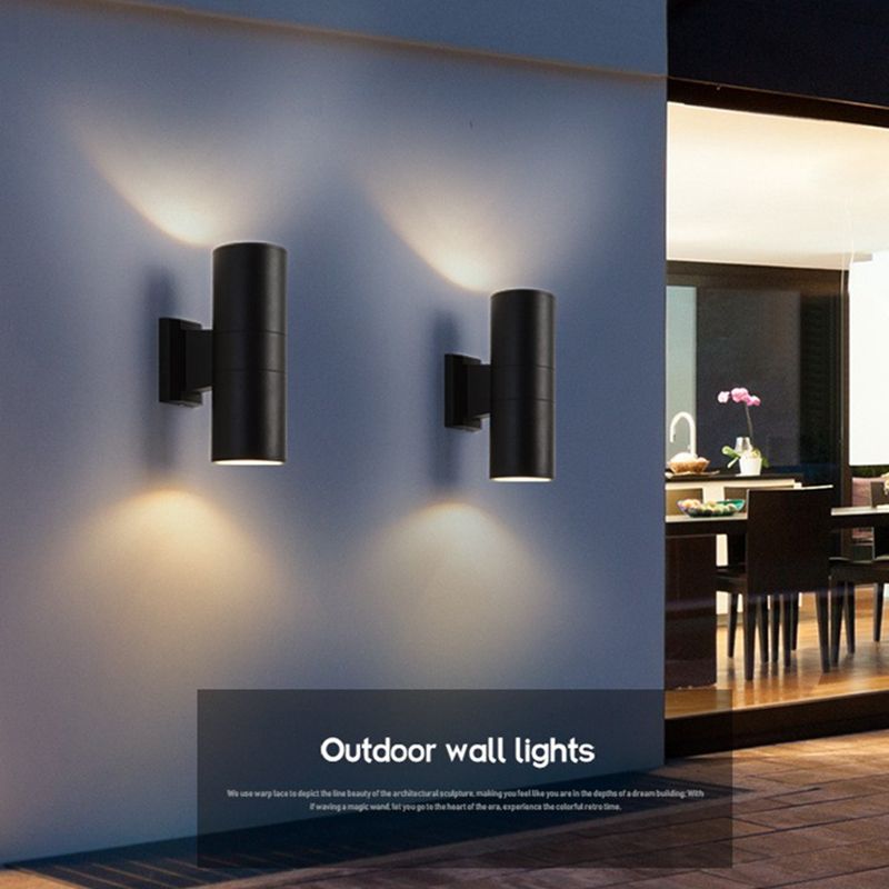 Modern Minimalist Style Cylinderical Sconce Light Fixtures Metal 2 Lights Wall Lamps