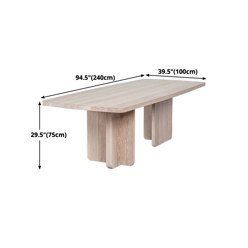 Mesa rectangular contemporánea mesa de comedor de madera maciza para el hogar