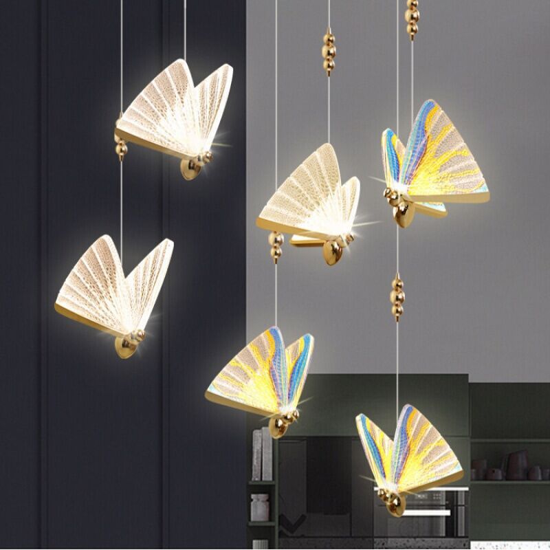 Luxurious Butterfly Style Hanging Ceiling Light, Acrylic Integrated LED Light Pendant Lighting