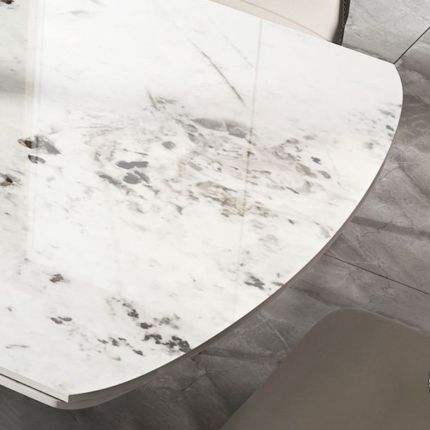 1/4/5/7 Pieces Dining Set Modern Sintered Stone Dining Table and Leather Chairs Dining Set