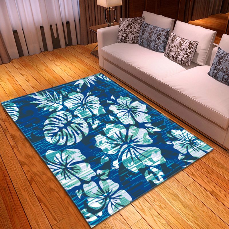 Multicolored Plants Print Rug Contemporary Natural Carpet Friendly Washable Carpet for Living Room