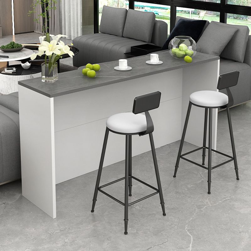 Modern Indoor Bar Stool Table White Marble Rectangle Counter Table