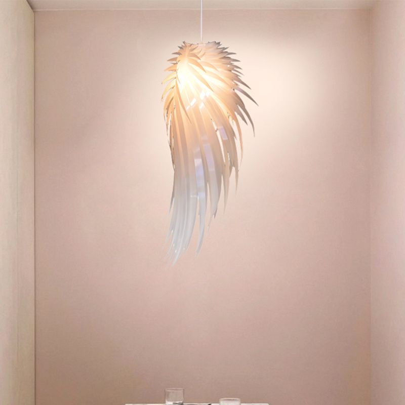 White Wing Hanging Ceiling Light Contemporary 1 Light Plastic Pendant Light, 23.5"/35.5"/47" Wide