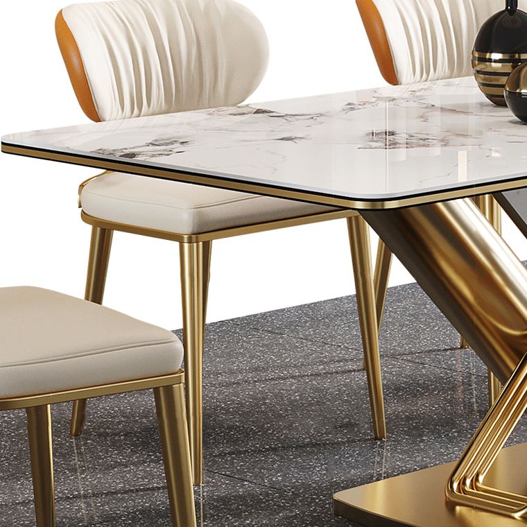 Traditional Luxury Dining Table Stainless Steel Dining Site Table for Indoor
