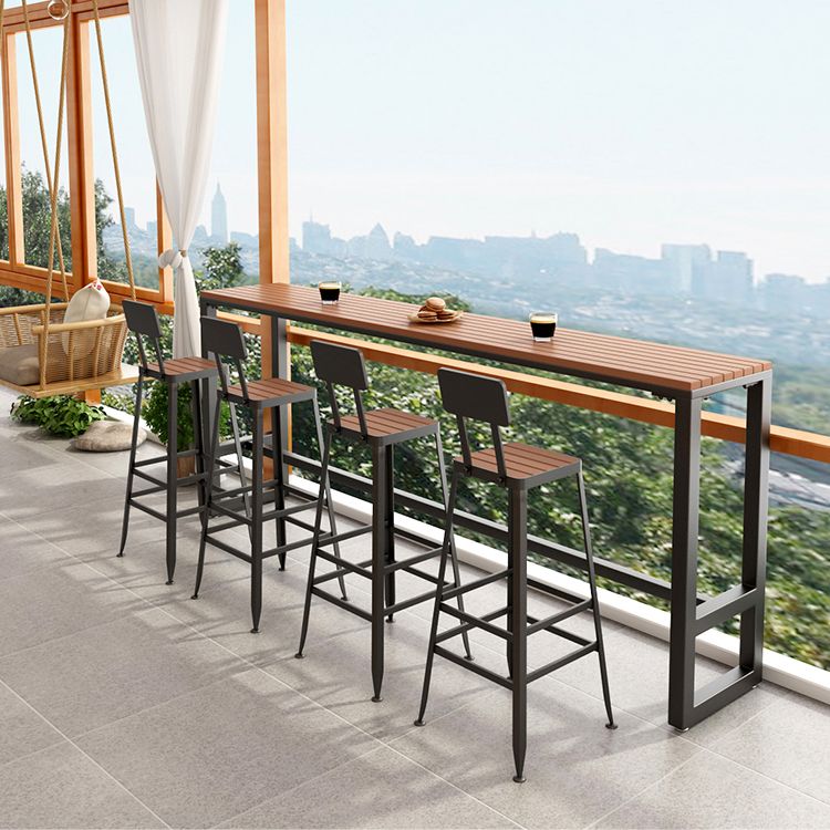 Industrial Metal Bar Stools Bar Height Outdoor Bar Stool with Black Base