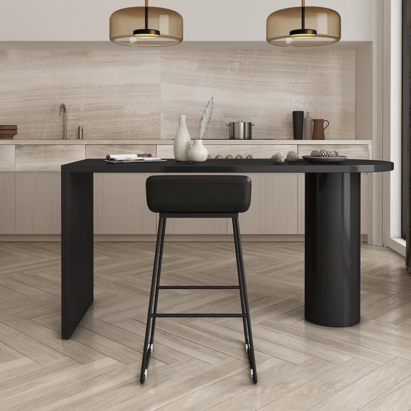 Contemporary Bar Table Solid Wood Specialty Pub Table for Breakroom